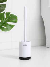 Йоржик з силіконовою щіткою підлоговий білий з чорним MBM HOME модель BP-13 WHITE/BLACK Фото