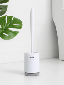 Йоржик з силіконовою щіткою підлоговий білий з сірим MBM HOME модель BP-13 WHITE/GRAY Фото