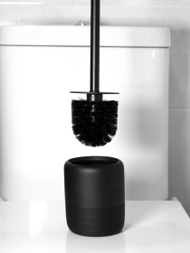 Йоржик для унітазу чорний Boston MBM HOME модель BA-06 BLACK Фото
