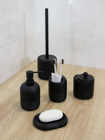 Йоржик для унітазу чорний Boston MBM HOME модель BA-06 BLACK Фото