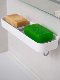 Мильниця клейка подвійна з гачками біла MBM HOME модель BP-11 WHITE Фото