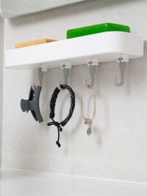 Мильниця клейка подвійна з гачками біла MBM HOME модель BP-11 WHITE Фото