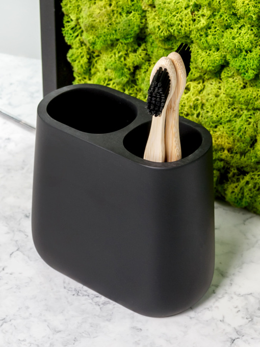 Подставка для зубных щеток и пасты черная Richmond MBM HOME модель BA-08 BLACK Фото
