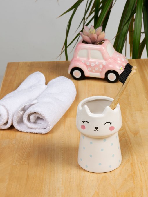 Підставка для зубних щіток та пасти біла Cute Cat MBM HOME модель BA-21 WHITE Фото
