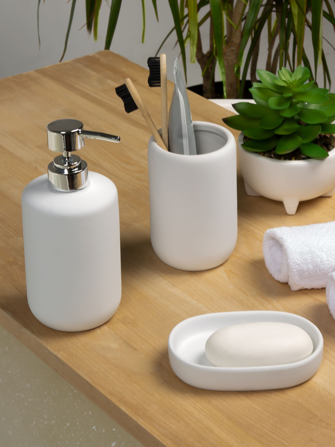Подставка для зубных щеток и пасты белая Milan MBM HOME модель BA-22 WHITE Фото