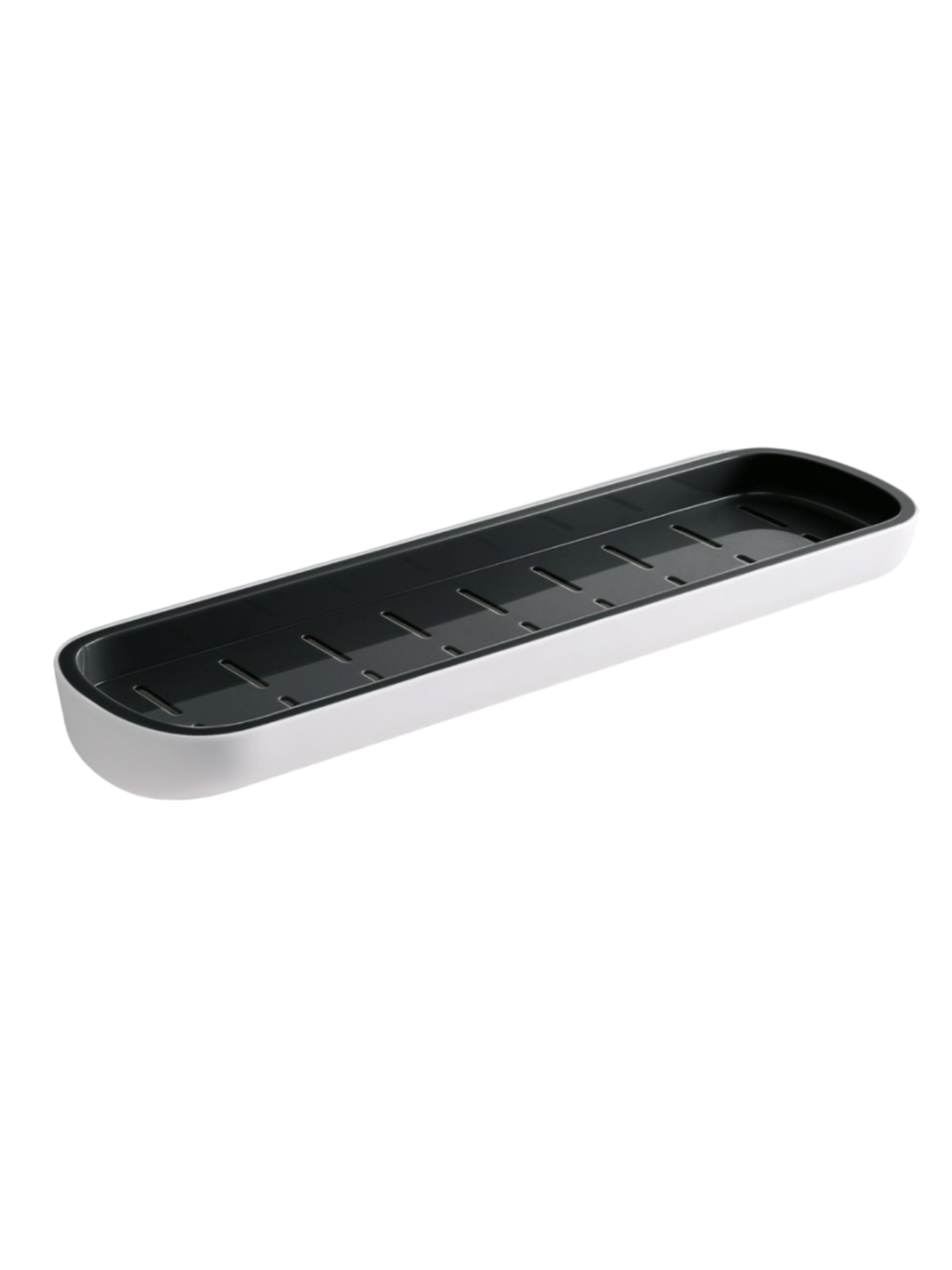 Полиця велика клейка біла з чорним MBM HOME модель BP-18 WHITE/BLACK Фото