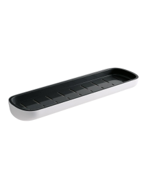 Полиця велика клейка біла з чорним MBM HOME модель BP-18 WHITE/BLACK Фото