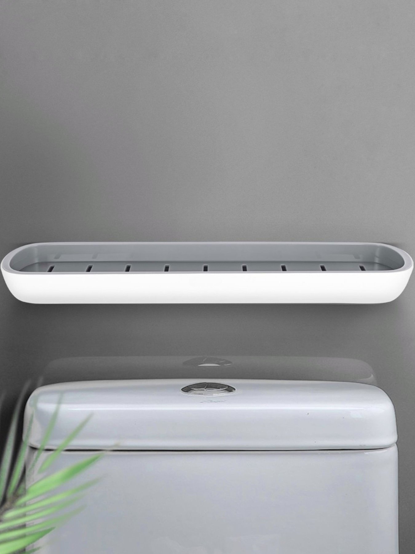 Полиця велика клейка біла з сірим MBM HOME модель BP-18 WHITE/GRAY Фото