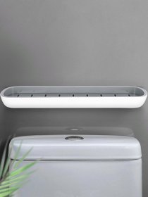 Полиця велика клейка біла з сірим MBM HOME модель BP-18 WHITE/GRAY Фото