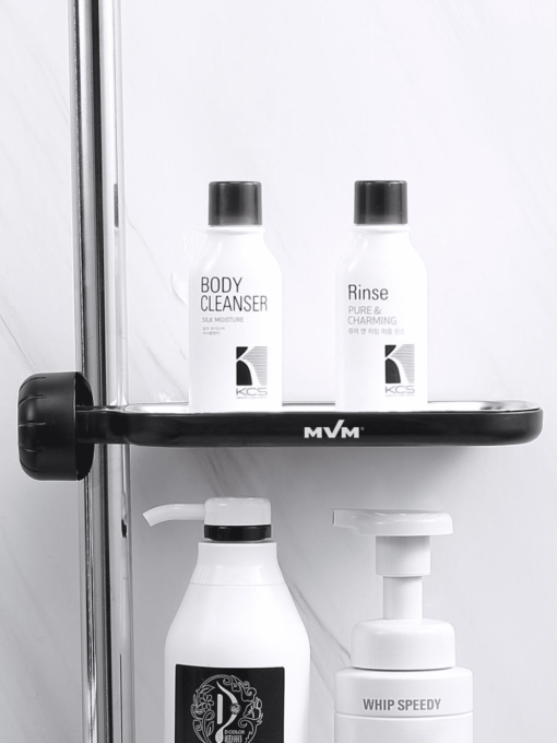 Полка на душевую штангу и смеситель с фиксатором черная MBM HOME модель BP-22 BLACK Фото