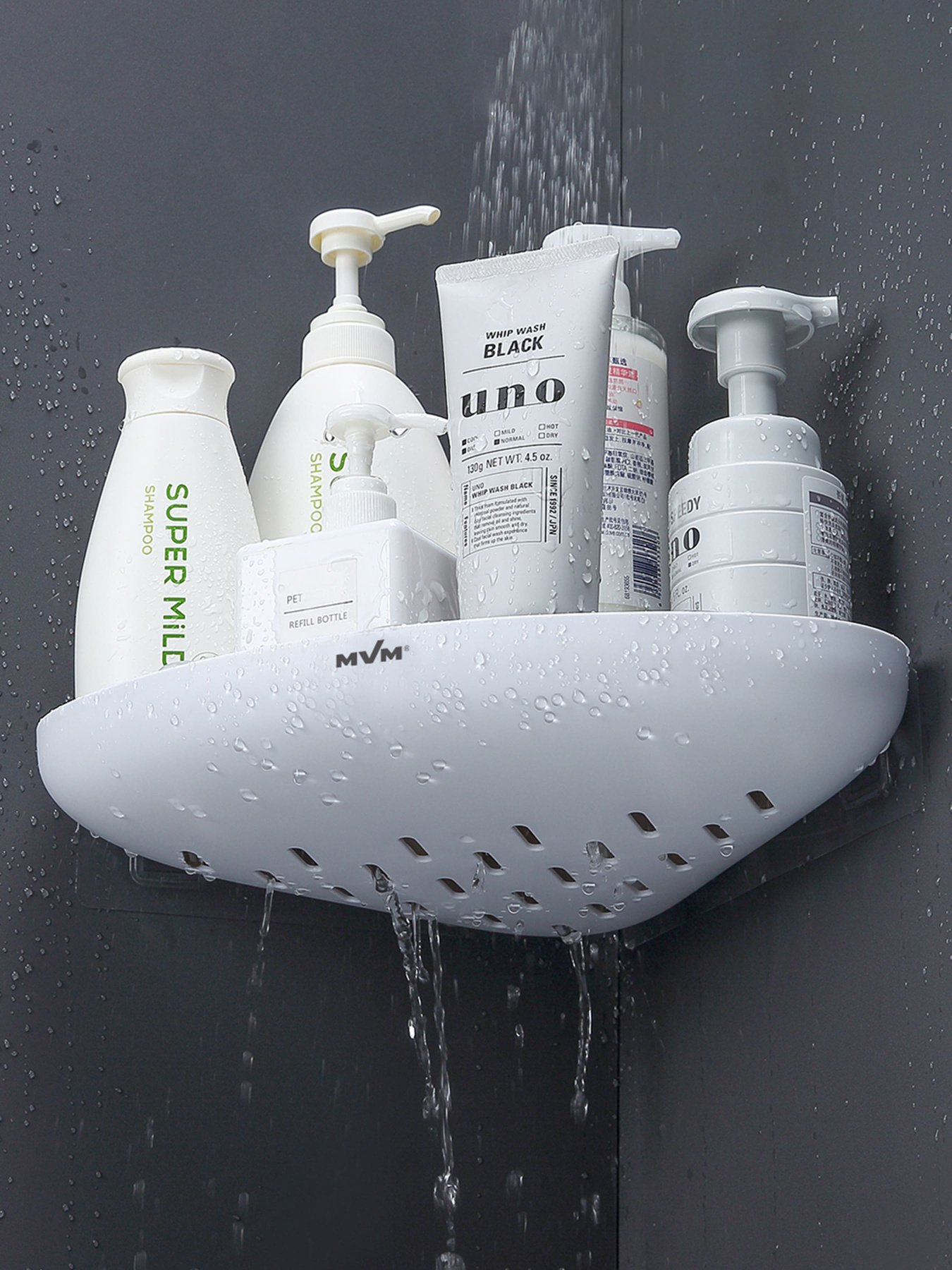 Полиця кутова клейка біла з сірим MBM HOME модель BP-26 WHITE/GRAY Фото