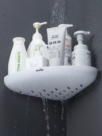 Полиця кутова клейка біла з сірим MBM HOME модель BP-26 WHITE/GRAY Фото