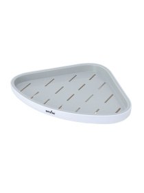 Полиця кутова клейка біла з сірим MBM HOME модель BP-26 WHITE/GRAY Фото