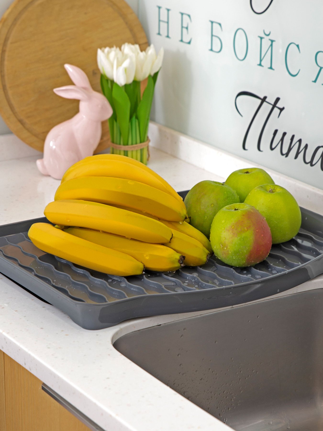 Сушарка для посуду сіра MBM HOME модель DR-01 GRAY Фото