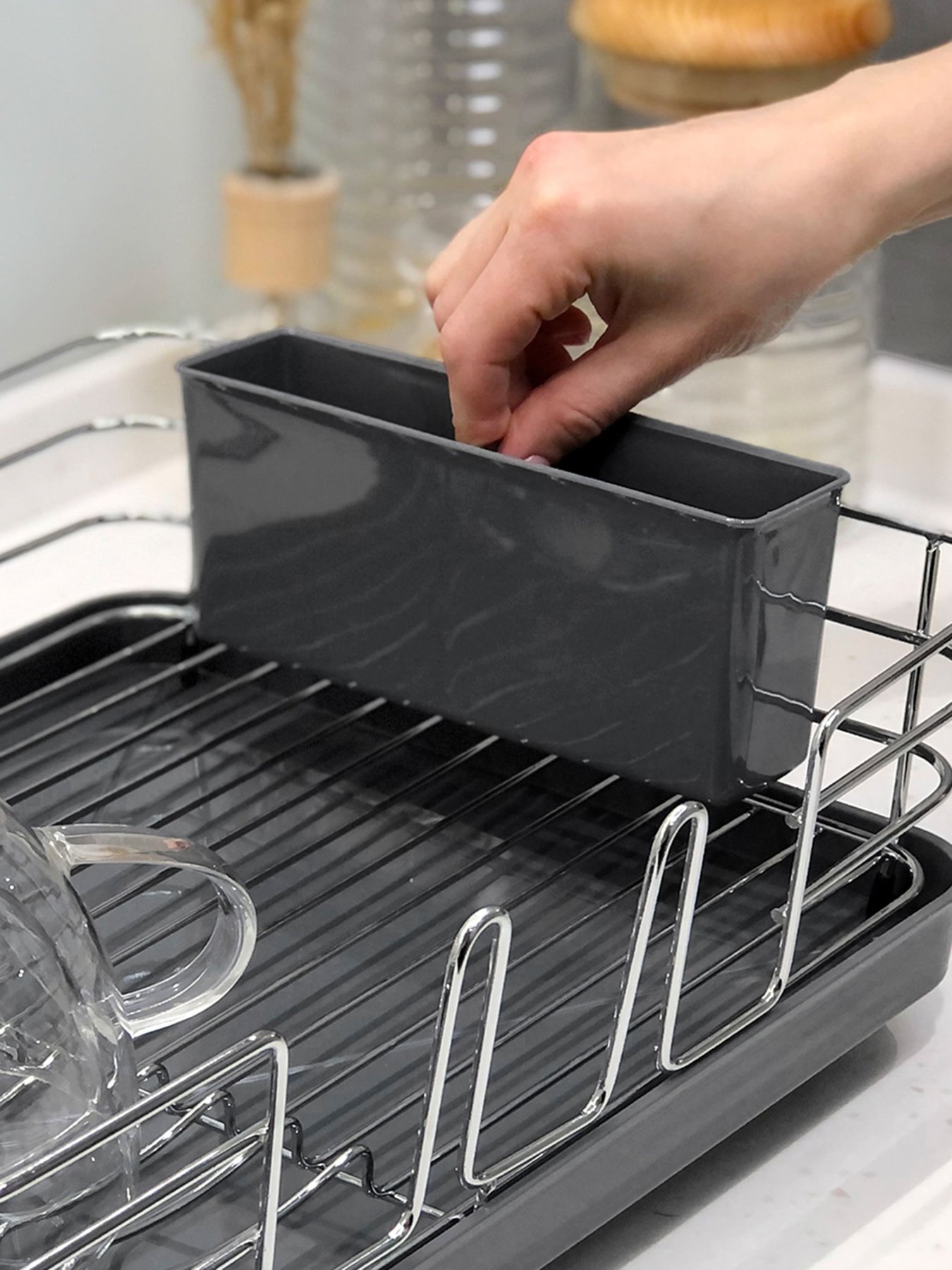 Сушилка для посуды с органайзером серая MBM HOME модель DR-02 GRAY Сушилка для посуды с органайзером серая MBM HOME модель DR-02 GRAY Фото