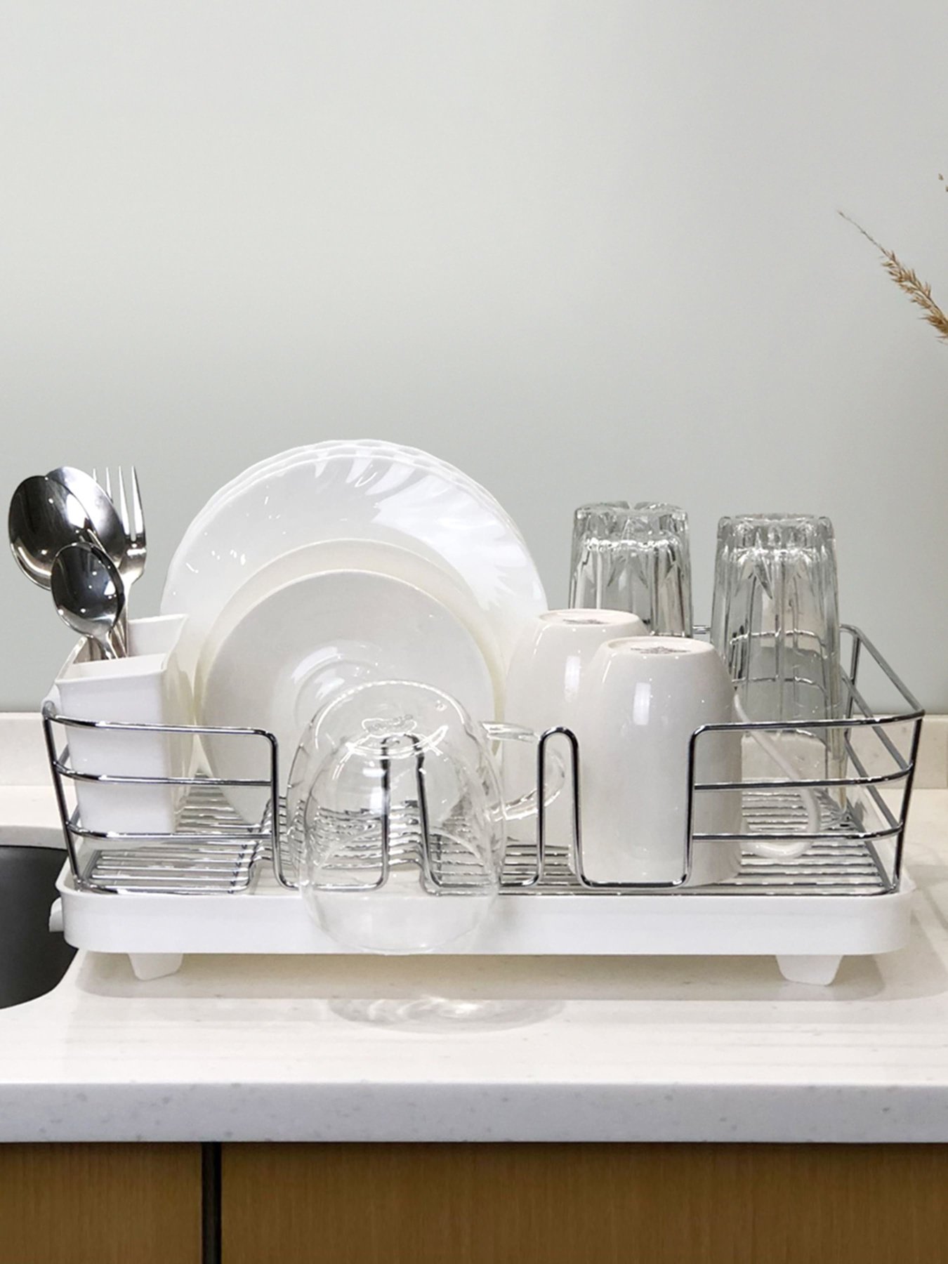 Сушилка для посуды с органайзером белая MBM HOME модель DR-02 WHITE Фото
