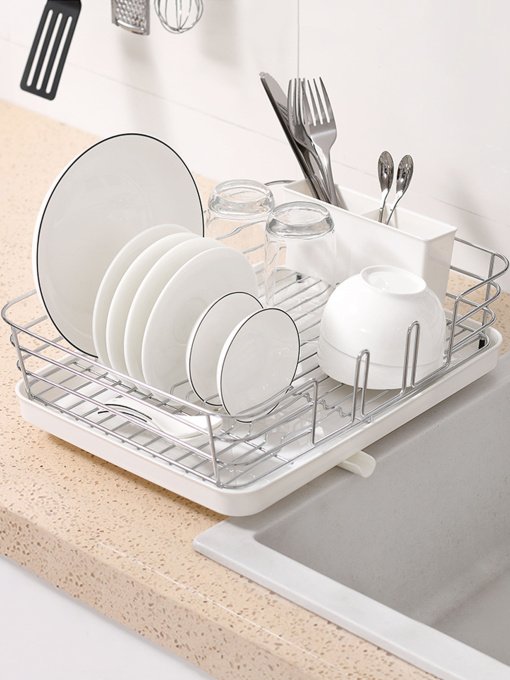Сушилка для посуды с органайзером белая MBM HOME модель DR-02 WHITE Фото