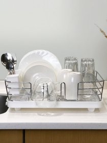 Сушилка для посуды с органайзером белая MBM HOME модель DR-02 WHITE Фото