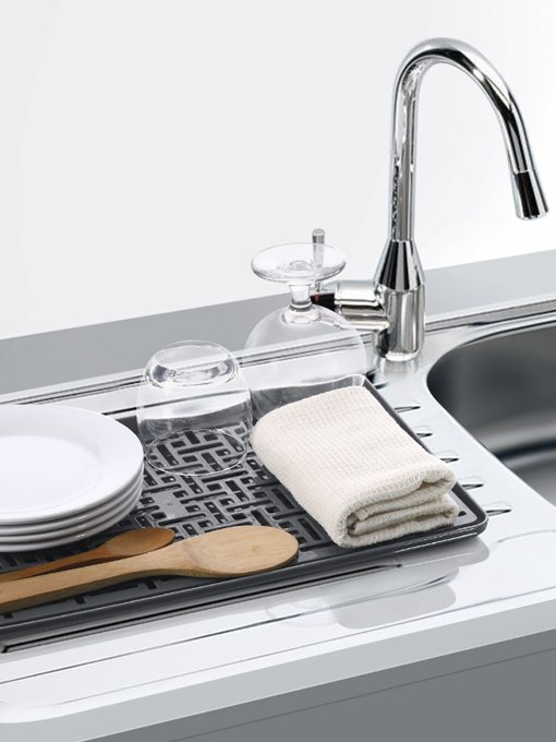 Сушарка для посуду з піддоном сіра MBM HOME модель DR-04 GRAY Фото
