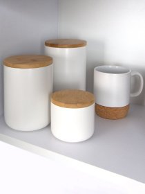 Емкость для хранения белая/дерево MBM HOME модель KP-13 S WHITE/WOOD Фото