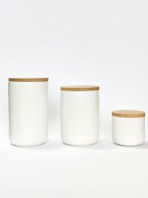 Емкость для хранения белая/дерево MBM HOME модель KP-13 S WHITE/WOOD Фото