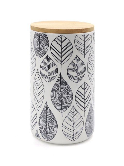 Емкость для хранения с узором белая/дерево MBM HOME модель KP-15 L WHITE/WOOD Фото