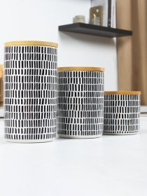 Ємність для зберігання з візерунком сіра/дерево MBM HOME модель KP-16 S GRAY/WOOD Фото