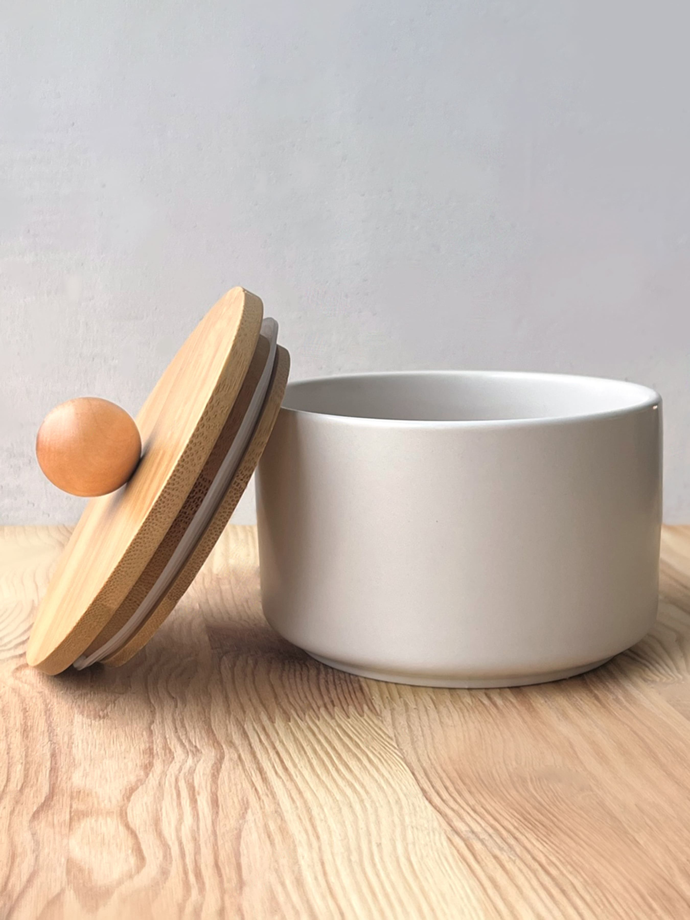 Емкость для хранения белая/дерево MBM HOME модель KP-17 WHITE/WOOD Фото