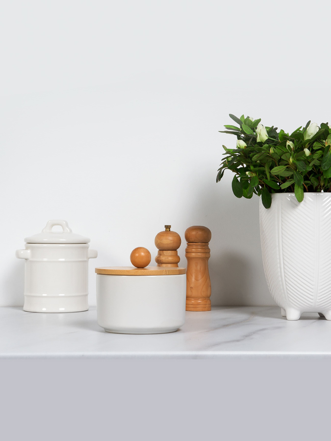 Емкость для хранения белая/дерево MBM HOME модель KP-17 WHITE/WOOD Фото
