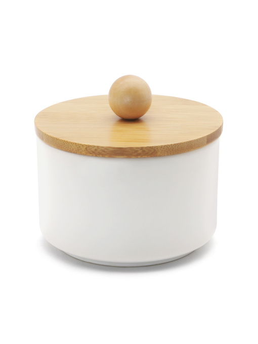 Емкость для хранения белая/дерево MBM HOME модель KP-17 WHITE/WOOD Фото