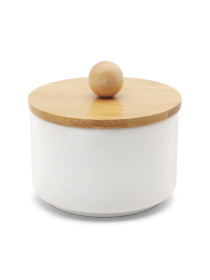 Емкость для хранения белая/дерево MBM HOME модель KP-17 WHITE/WOOD Фото