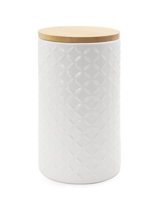 Емкость для хранения белая/дерево MBM HOME модель KP-18 L WHITE/WOOD Фото