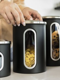 Емкость для хранения из нержавеющей стали черная MBM HOME модель KP-27 SS/BLACK Фото