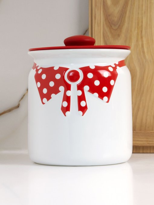 Емкость для хранения белая с красным MBM HOME модель KP-42 WHITE/RED Фото