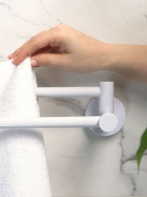 Тримач для рушників подвійний клейкий MBM HOME модель BP-31 WHITE Фото