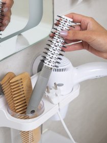 Тримач для фену зі стаканом клейкий MBM HOME модель BP-5 WHITE Фото