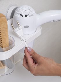Тримач для фену зі стаканом клейкий MBM HOME модель BP-5 WHITE Фото