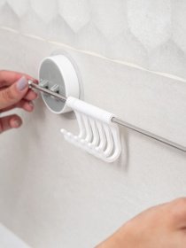 Держатель с крючками универсальный клеящийся MBM HOME модель BP-8 WHITE Фото