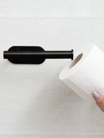 Тримач для туалетного паперу клейкий з нержавіючої сталі чорний MBM HOME модель BSS-1 BLACK Фото