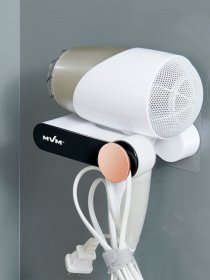 Тримач для фену клейкий білий з чорним MBM HOME модель BP-32 WHITE/BLACK Фото