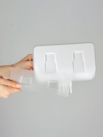 Держатель настенный с крючками клеящийся MBM HOME модель KP-10 WHITE/GRAY Фото