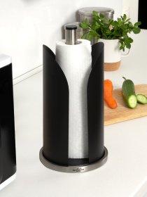 Держатель для бумажных полотенец черный с нержавеющей стали MBM HOME модель KP-23 SS/BLACK Фото