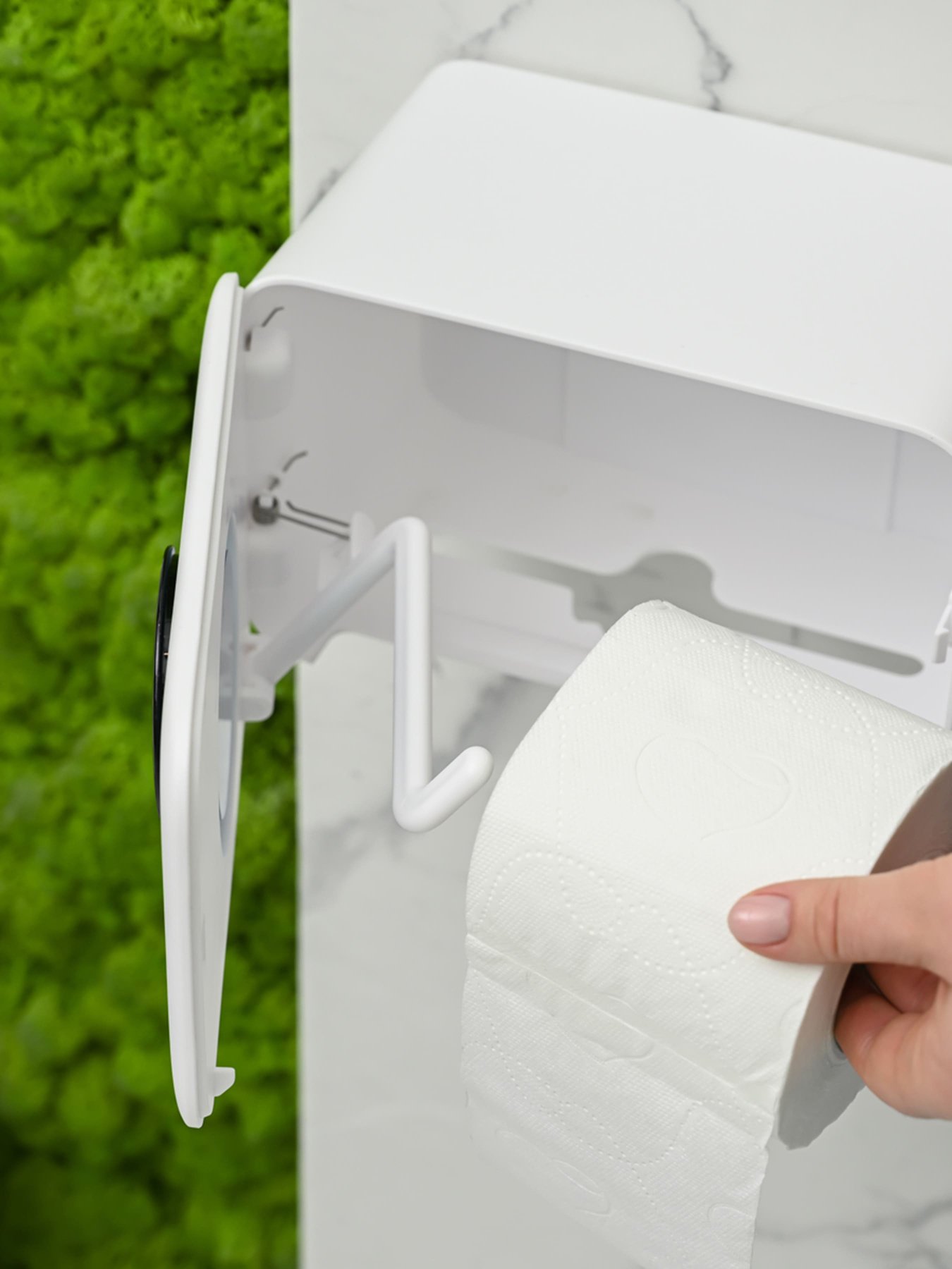 Тримач для туалетного паперу з отвором для аромасаше MBM HOME модель BP-41 WHITE/GRAY Фото