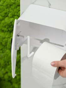 Тримач для туалетного паперу з отвором для аромасаше MBM HOME модель BP-41 WHITE/GRAY Фото