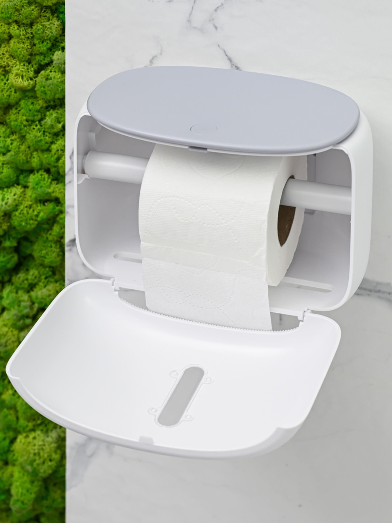Тримач для туалетного паперу білий з сірим MBM HOME модель BP-43 WHITE/GRAY Фото