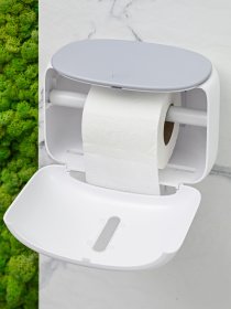Тримач для туалетного паперу білий з сірим MBM HOME модель BP-43 WHITE/GRAY Фото