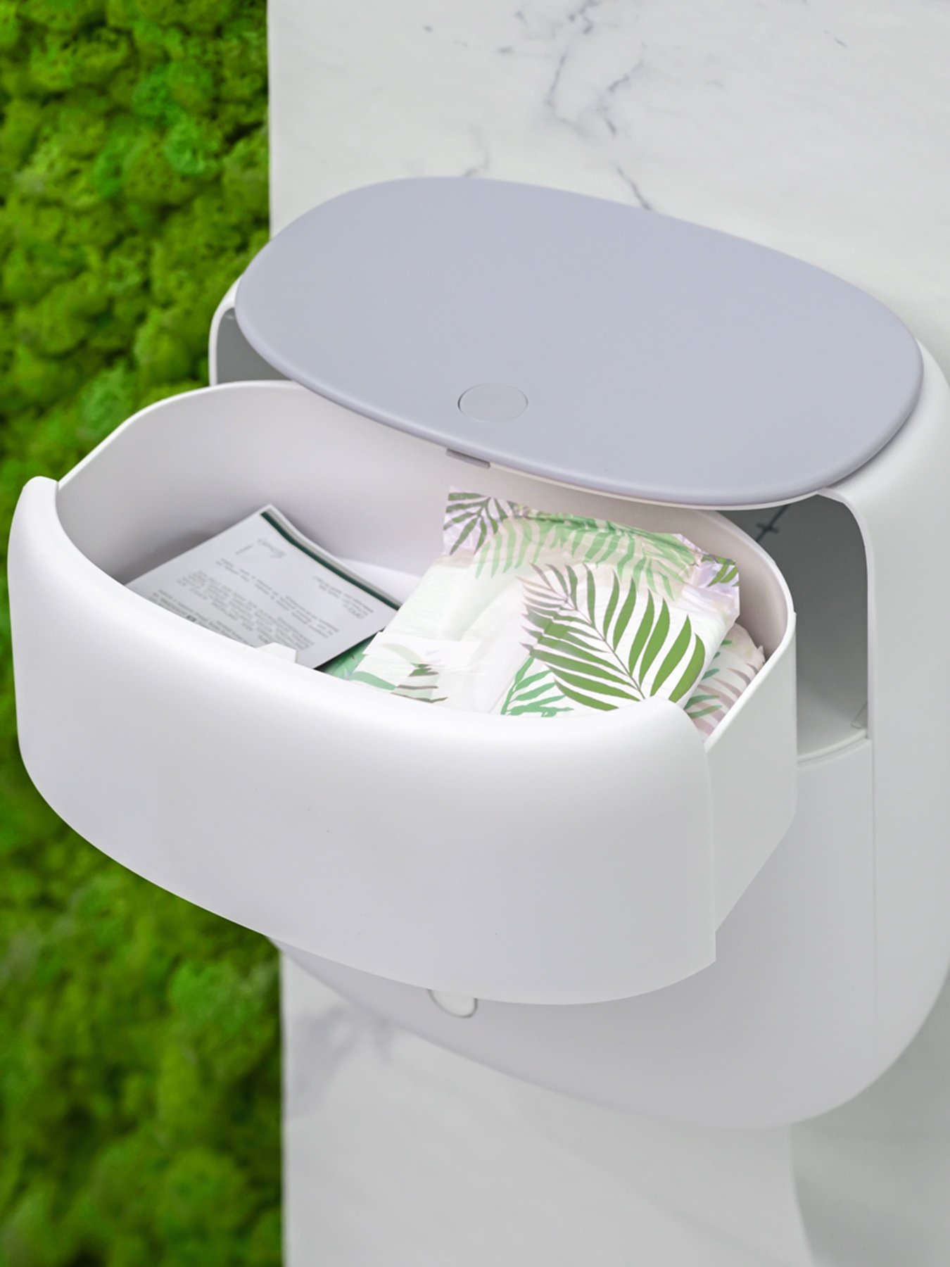 Тримач для туалетного паперу з поличкою білий з сірим MBM HOME модель BP-44 WHITE/GRAY Фото