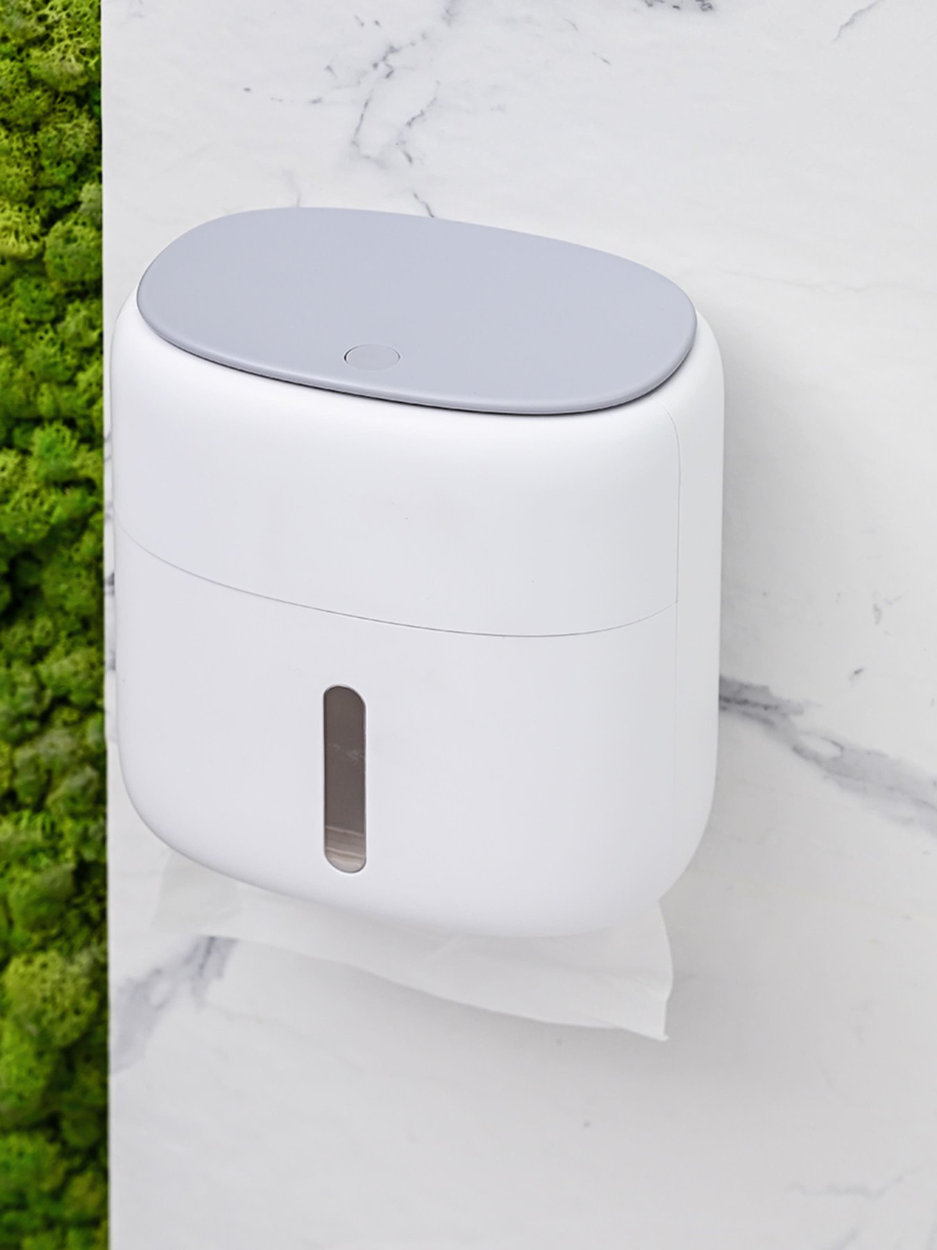 Тримач для туалетного паперу з поличкою білий з сірим MBM HOME модель BP-44 WHITE/GRAY Фото