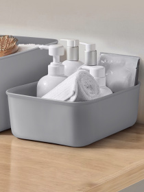 Ящик для зберігання без кришки пластиковий сірий MBM HOME модель FH-10 XS GRAY Фото