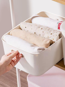 Ящик для зберігання без кришки пластиковий білий MBM HOME модель FH-13 XL WHITE Фото